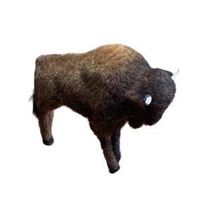 Vintage Kunstlerschutz West German Handcrafted Bison Flocked Figure